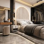 Minimalist bedroom decor with natural wood accents